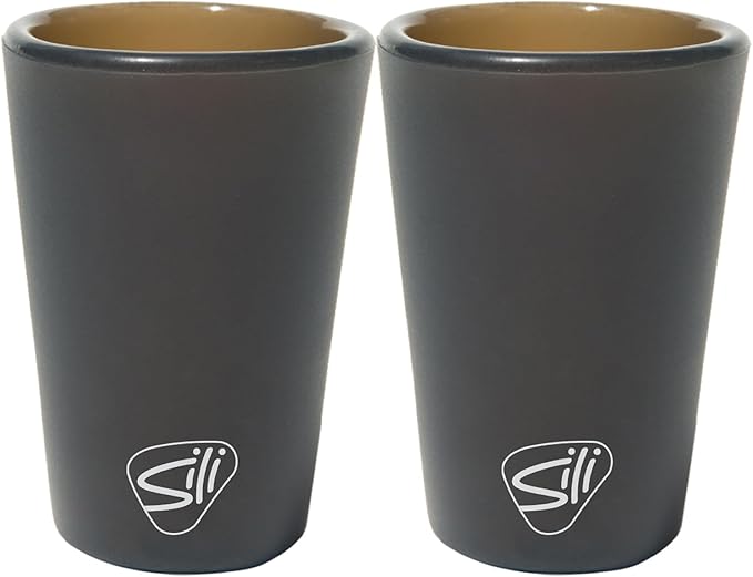 Silipint 1.5oz Silicone Shot Glasses – Pack of 2 Unbreakable, BPA-Free, Non-Toxic, Dishwasher & Freezer Safe Cups – Colored Shot Glasses for Cold Beverages, Cocktails, Travel, Party (Smoke)