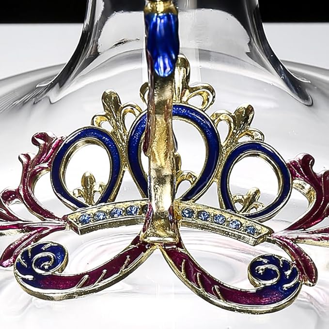 Simcat Handmade Painted Enamel Flower Glass Wine Glasses Transparent Refined Goblet, Stem For Cabernet, Gifts (double glass gift pack)