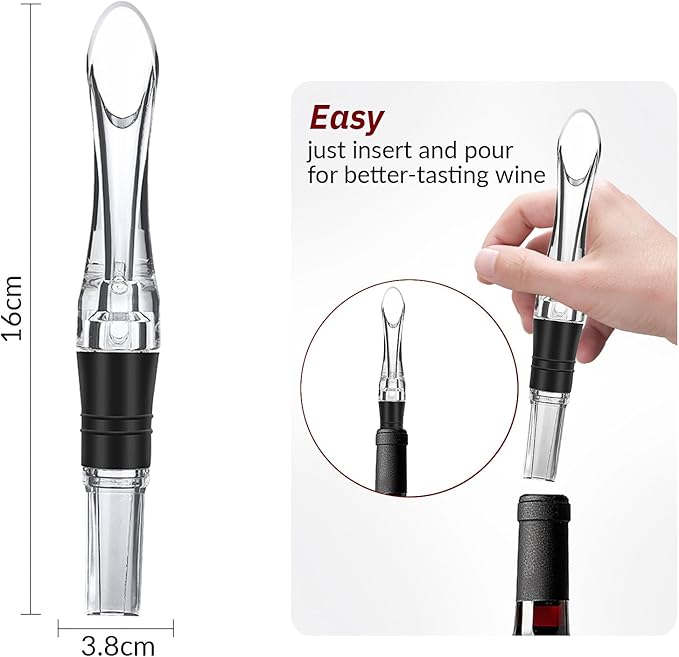 2 Pack Wine Aerator Pourer Spout，Red-Wine Bottle Aerator for Wine Gifts Accessories (Style-C)