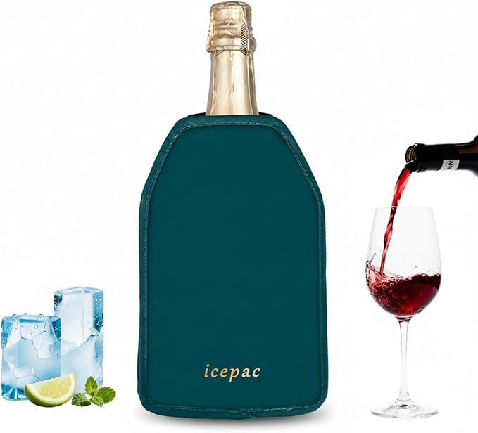 Wine Cooler Sleeve, Wine Bottle Gel Cooler Sleeve Freezer Chiller, Long Lasting Keep Wine Cool and Chill Sleeve for Prosecco Champagne Beer Wine Bottles(1PCS Blackish green)