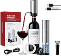 Electric Wine Opener Set, USB-C Rechargeable Automatic Corkscrew with Aerator Pourer, Foil Cutter, Vacuum Stopper, Stainless Steel