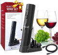 6‑in‑1 Electric Wine Opener with Charging Base — Auto Corkscrew Bottom + Automatic Wine Saver Top | Perfect Wine Gift & Ideal Father’s Day Gifts