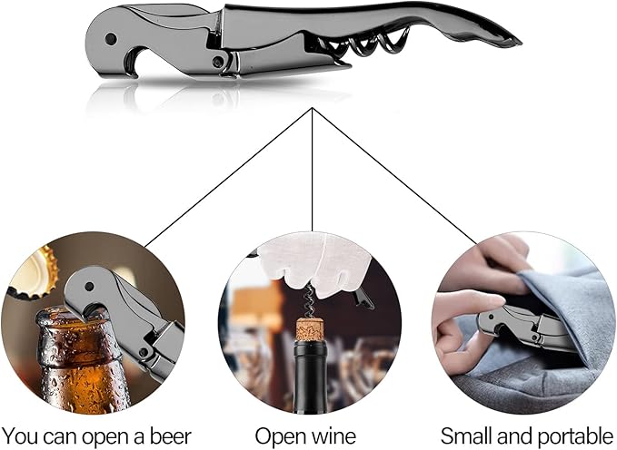 Waiters Corkscrew Professional Wine openers，stainless steel Wine Key,Classic All-in-one Corkscrew, Bottle Opener and Foil Cutter