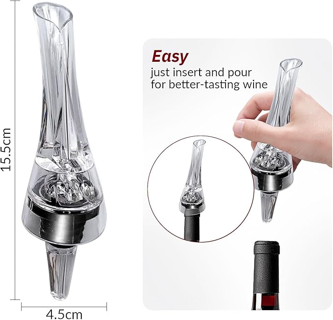 2 Pack Wine Aerator Pourer Spout，Red-Wine Bottle Aerator for Wine Gifts Accessories (Style-A)