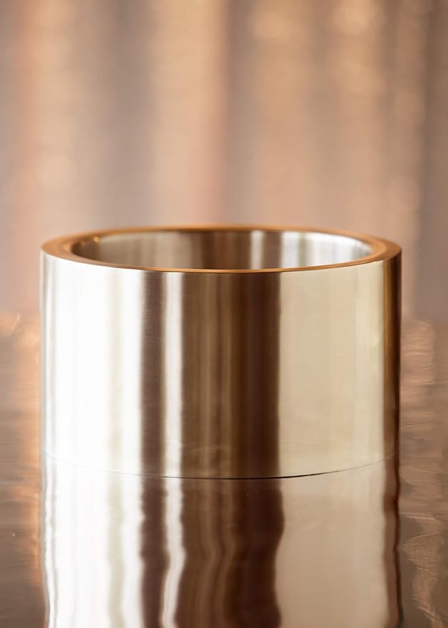 Service Ideas PT2BSRG Double Wall Party Tub, Beverage and Wine Chiller Ice Bucket, Round, Stainless Steel, 1.5 Gallon, Rose Gold