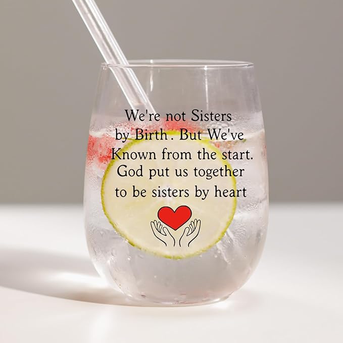 Friend Gifts,We Never Walk Alone,Friendship Gift,Birthday,Christmas Big Sister Gifts for Girls Women Sister in Law Wine Glass