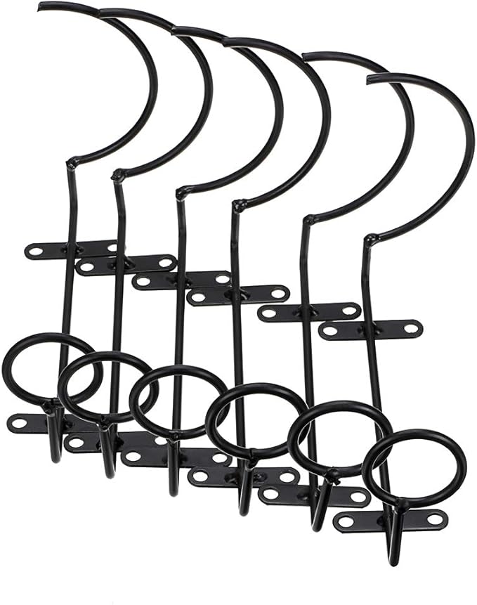 Hipiwe Pack of 6 Wall Mounted Wine Racks - Red Wine Bottle Display Holder with Screws, Metal Hanging Wine Rack Organizer for Beverages/Liquor Bottles Storage