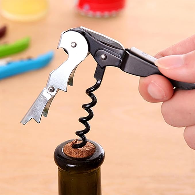 Wine Opener,Corkscrew Wine Opener,Cork Screw Wine Bottle Opener,Wine Key for Servers(Black)