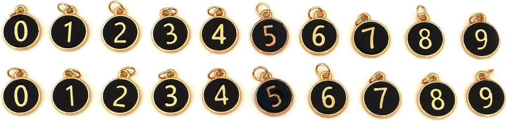 Number Wine Glass Charms - 2 Set of 20pcs Round 0-9 Figures Number Wine Charms for Stem Glasses - Tasting Party Supplies Drink Markers Cup Glass Charm Rings