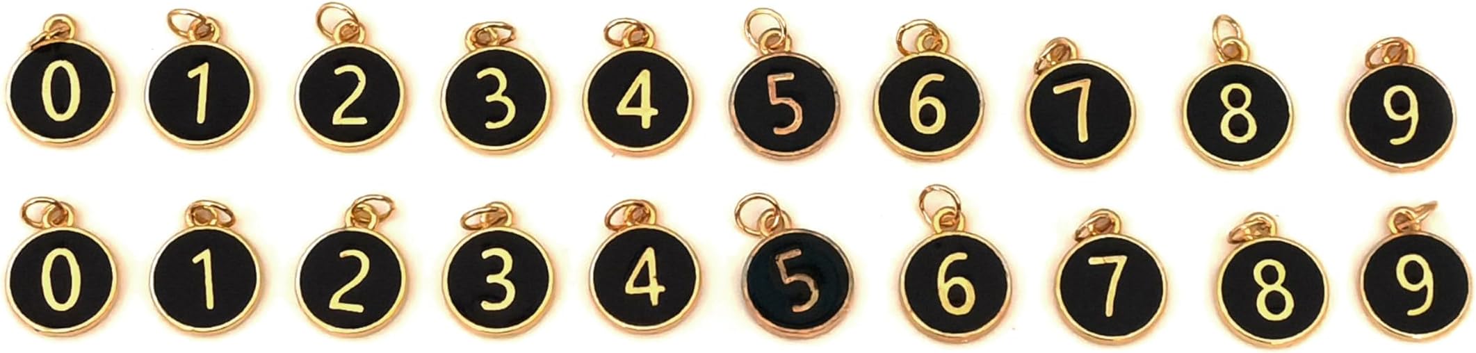 Number Wine Glass Charms - 2 Set of 20pcs Round 0-9 Figures Number Wine Charms for Stem Glasses - Tasting Party Supplies Drink Markers Cup Glass Charm Rings