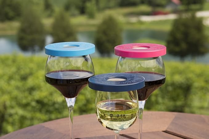 Drinking Glass Covers- Keep Bugs Away from Wine Glasses Outdoors - Use as Cover for Coffee Mugs, Soda Cans, and Drinking Glasses, Set of 4 No Spill Drink Covers (Kissable)