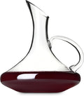 True Handled Wine Decanter, Glass Carafe, Red and White Wine, Wine Aeration, Bar Gadgets, Wine Lover Gifts, Holds 1 Standard Bottle, 52 oz