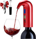 Fathers Day Gift|World Cup Viewing Party Supplies, Wine Aerator Electric Wine Decanter, Automatic Wine Dispenser Pourer with USB Rechargeable, Gift for Women,Men,Wine&Whiskey Lovers,Birthday (Red)