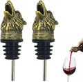 Wolf pour spout Animal head wine pourer Menagerie wine aerator set of 2pcs