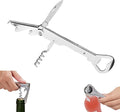 Wine Key for Bartenders, Professional Double Hinged Wine Opener with Foil Cutter, Wine and Beer Bottle Opener for Servers, Stainless Steel Corkscrew