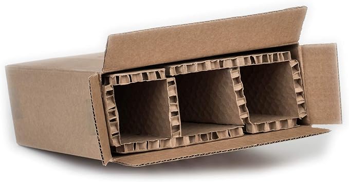 U-Haul Corrugated 3 Bottle Wine Shipping, Moving, & Packing Kit - Includes a 12-1/8” x 4-5/8” x 14-1/2” Box & Corrugated Protection Inserts