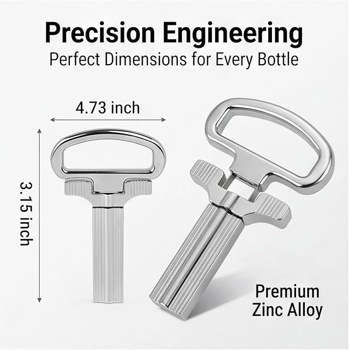 Wine Opener Set, Premium Zinc Alloy Two-Prong Cork Puller with Foil Cutter, Vintage Style Wine Bottle Opener for Old & Fragile Corks, Non-Breaking Cork Extractor for Collectors & Wine Lovers
