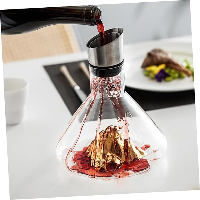 MAGICLULU Crystal Wine Decanter 1500ml Wine Aerator Creative Handheld Decanter for Home Dining and Entertaining
