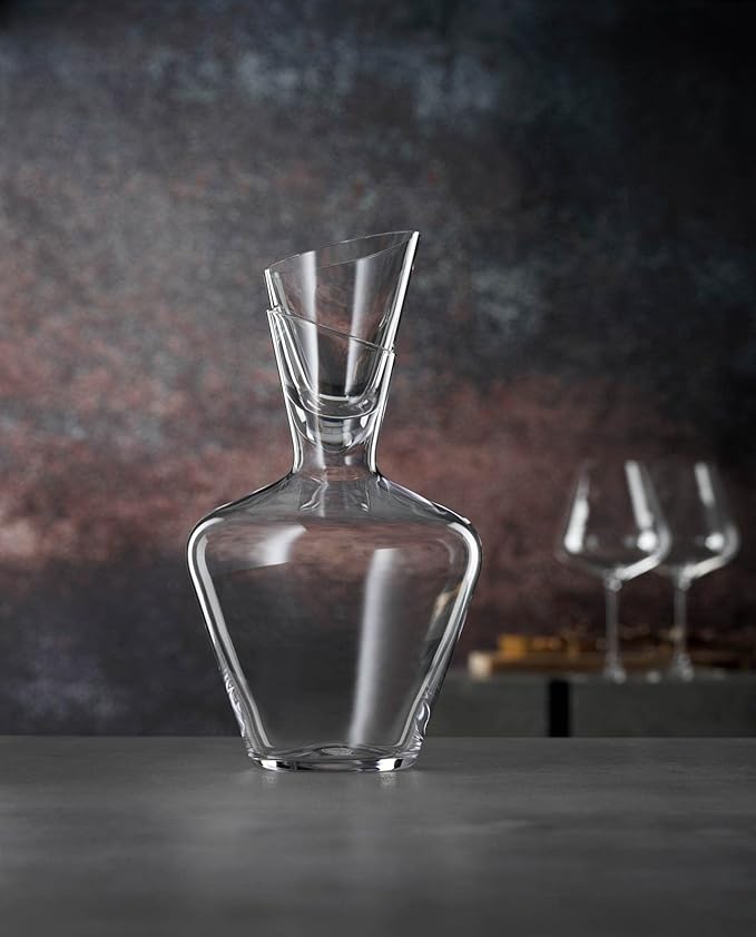 Spiegelau Definition Crystal Wine Decanter with Stopper, Elegant Carafe for Red and White Wine, Modern Glass Pitcher for Wedding Gifts, Housewarming, Home Bar, Hosting, 33 oz (1 L), Set of 1