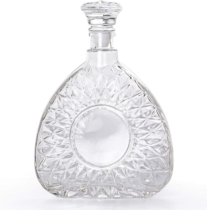 MDLUU Liquor Decanter, Glass Decanter with Airtight Stopper, Decanter Bottle for Whiskey, Brandy, Scotch, Bourbon, 25oz/750ml