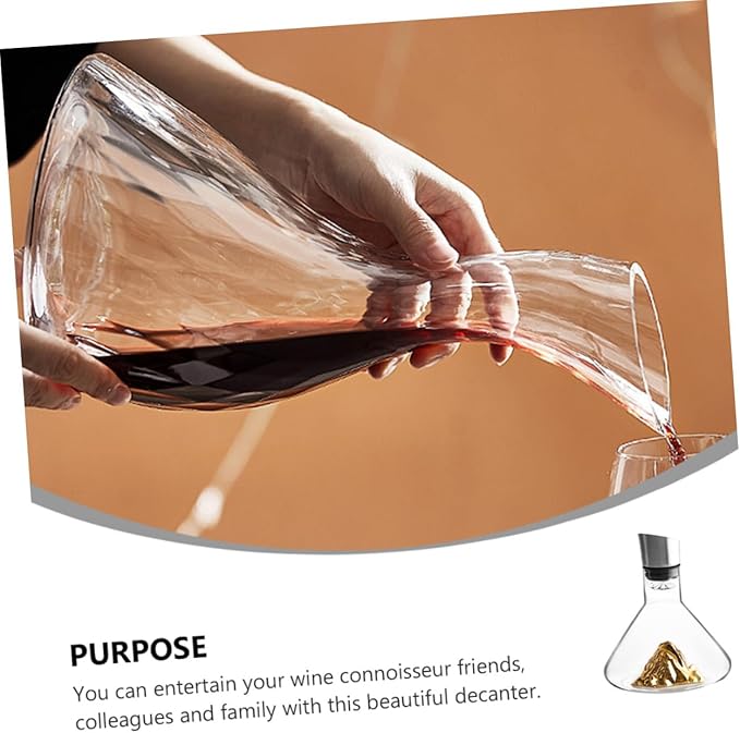 MAGICLULU Crystal Wine Decanter 1500ml Wine Aerator Creative Handheld Decanter for Home Dining and Entertaining