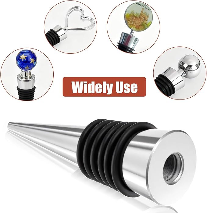 20 Pack Stainless Steel Wine Stoppers for Wine Bottles, Beverage Reusable Vacuum Champagne Bottle Corks Accessories Tapered Storage Craft Art DIY for Kitchen, Bar, Gifts, Holiday Party, Wedding