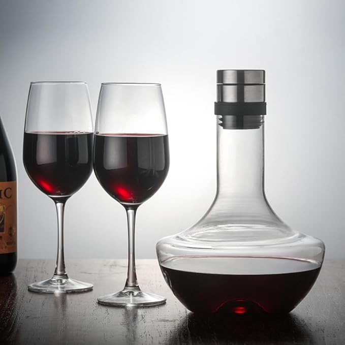 SUPVOX 1000ml Handheld Glass Wine Decanter Brandy Decanter Fast Aerator Drink Distributor for Bar and Home Use