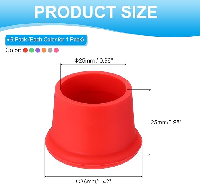 PATIKIL Silicone Wine Stoppers, Reusable Bottle Cover Wine Corks Bottle Caps Wine Saver Seal Keep Fresh for Beer Beverage Drink, 6-Color
