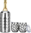 Wine Chiller Single Bottle With 2 Stainless Steel Wine Cup Iceless Cooler insulated Keep Wine Cold up to 6 Hours Fits Most Wine Bottles Gift for Wine Lovers Rapid and Portable(1bottle+2cup)