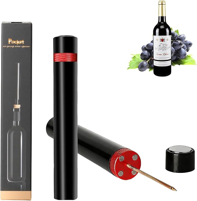 Aeropop Wine Opener, Aero Pop Wines Openers, Needle Type Wines Bottle Openers, Portable Air Pressure Wine Opener, for Home, Restaurant, Party (1, Red)