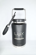 -Stainless Steel, Slow Melt, Craft Ice Temper Vessel with Tongs - 134 oz - Vaccum Sealed, Triple Insulated, Copper Lined, Dishwasher Safe - Ice Bucket, Black