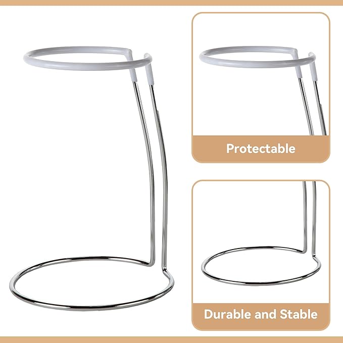 Lily's Home Wine Decanter Drying Stand with Rubber Coated Top to Prevent Scratches, Includes Cleaning Brush, For Standard Large Bottomed Wine Decanters, Decanter and Wine Glass NOT Included