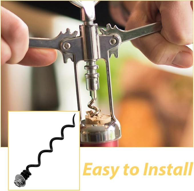 Unomor Replacement Spiral Worms 4Pcs Metal Corkscrew Bit Set for Wine Bottle Opener Repair Kit Easy Install Bar Tool Accessories