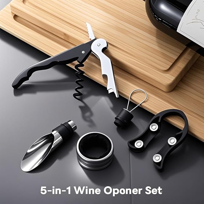 Wine Opener,Corkscrew Wine Opener,Cork Screw Wine Bottle Opener,Wine Key for Servers(Black)