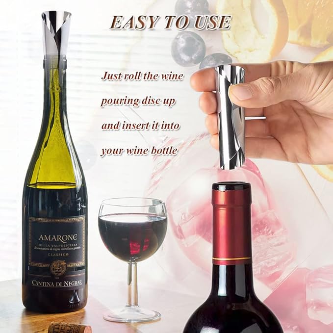 Wine Pourer Disc, Silver Wine Pourer and Stopper Discs Aluminum Foil Reusable Wine Bottle Pouring Disc 15Pcs Thin Drip Stop Pour Spout Card for Wine Beverage Beer Liquid Dispenser (silver)