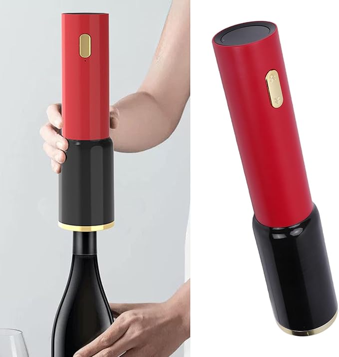 Yctze Electric Wine Opener Battery Operated, Automatic Wine Bottle Opener Corkscrew with Foil Cutter, One Button Effortless Operation, ABS Sturdy Construction,