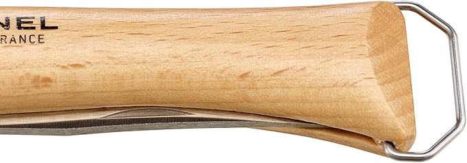 Opinel No. 10 Stainless Steel Corkscrew Wine and Cheese Folding Knife, Integrated Corkscrew + Bottle Opener, Beechwood Handle - Picnic Pocket Knife Made in France (Updated Version)