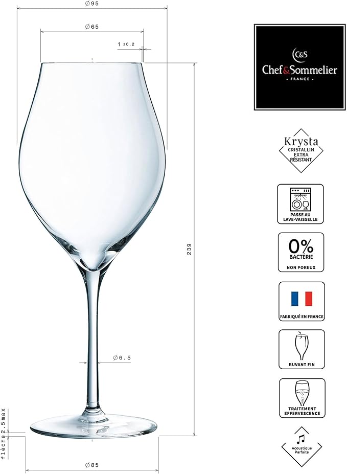 Chef & Sommelier Exaltation Collection Stemmed Glasses 55 cl Made in France Reinforced Packaging