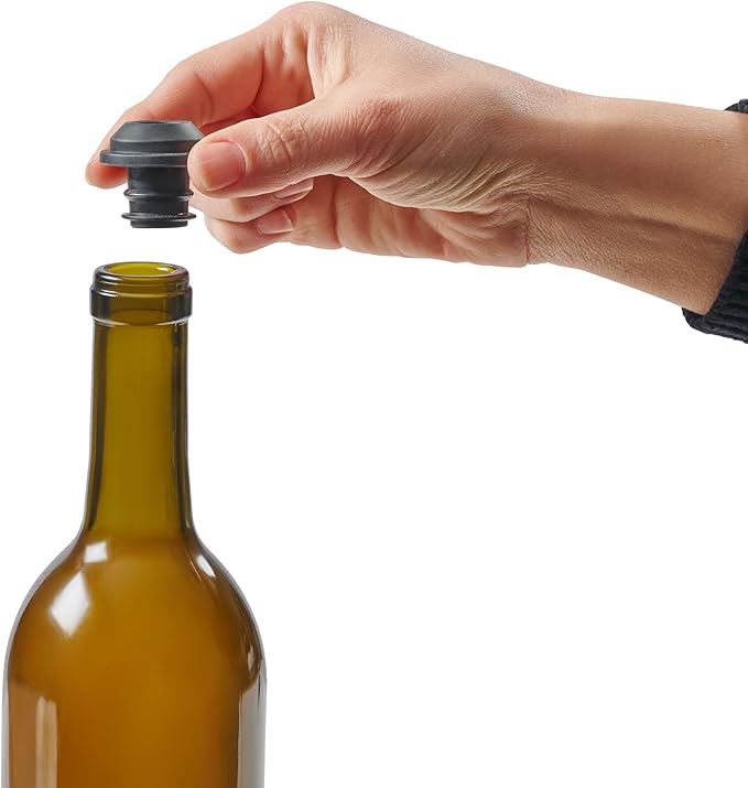 HIC Kitchen Bar Electric Wine Preserver and Stopper Set, Includes Vacuum Pump, Reusable Bottle Stopper, and USB-C Charging Cord