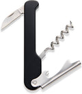 HIC Kitchen Bar Soft-Touch Waiter’s Corkscrew, Non-Slip Grip, Easy Removal For Natural And Synthetic Corks, Built-In Foil Cutter, Wine Accessory