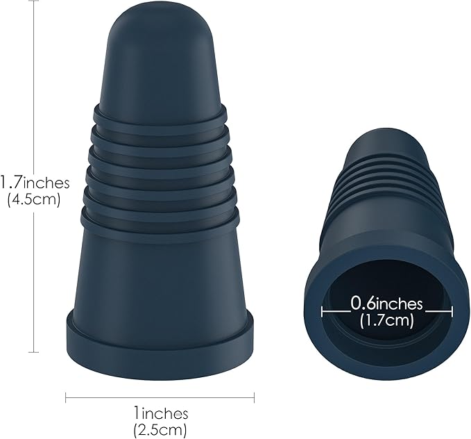 Silicone Wine Bottle Stoppers, Gray Blue, 6 Pack – Reusable Airtight Tapered Plugs for Standard Wine Bottles, Leakproof, BPA-Free, Dishwasher Safe
