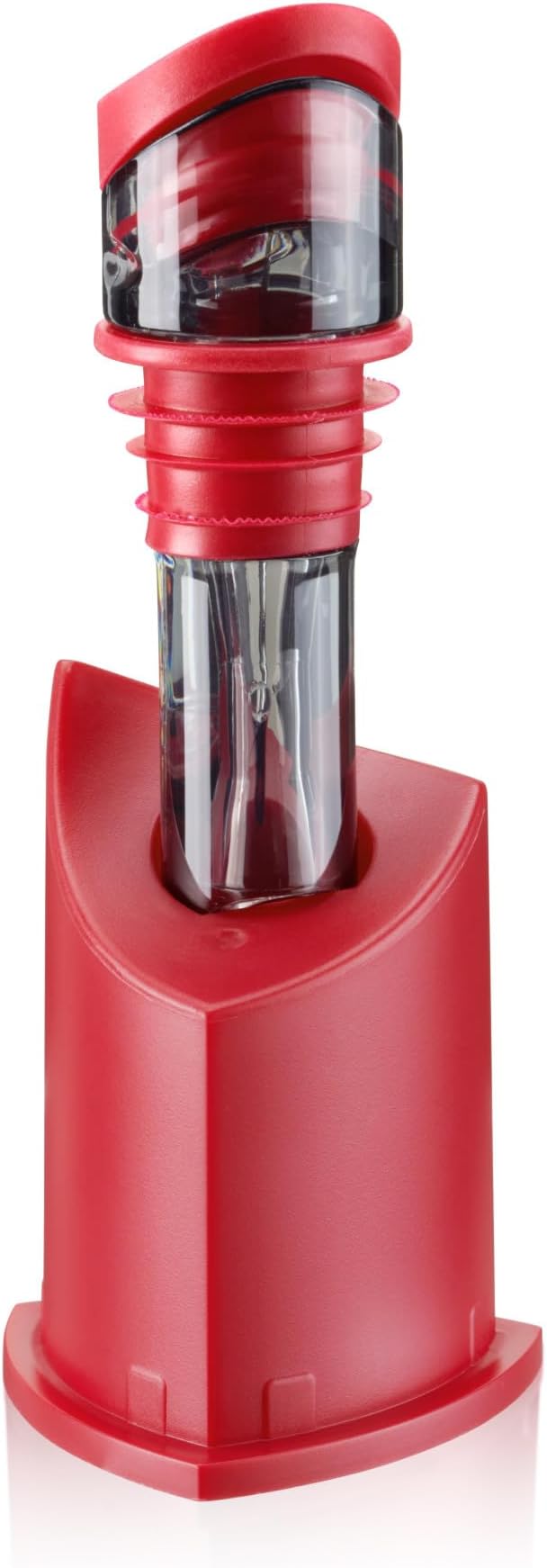 Innovine Wine Aerator Pourer with Built In Stopper, Tilt Design to Enhanced Flavor and Smooth Taste, Easy Pour, No Drip, Perfect for Red & White Wines, Home Bar Accessories, Set of 1, Raspberry