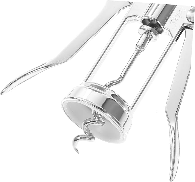 INOOMP Manual Wing Wine Corkscrew with Wide Handle Quick Spiral Opener for Opening Silver Multifunctional Corkscrew for Home and Party Use Wine Lovers