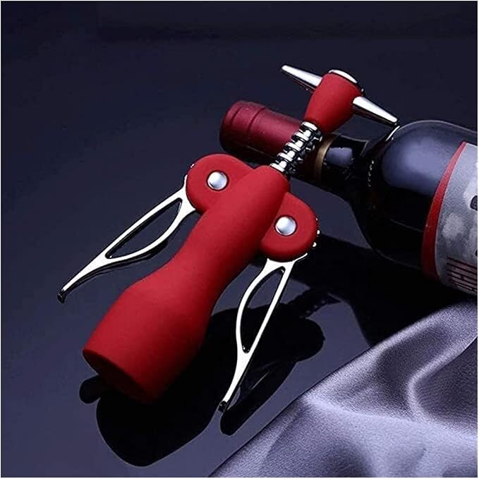 Wing Corkscrew for Red Wine Beer, Corkscrew by-Sandalwood All-in-one Bottle Opener and Foil Cutter