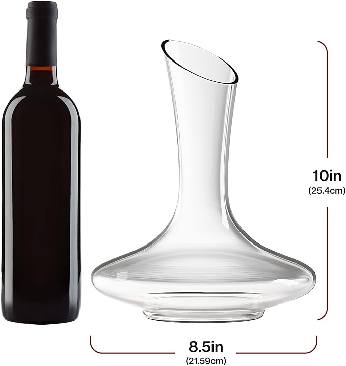 Le Chateau Large Elegant Crystal Wine Decanter with Aerator – 750ml Glass Decanter – Hand-Blown Lead-Free Clear Glass Carafe with Aerator – Hand Held Gifts Red Wine Accessories/for Wine Lovers