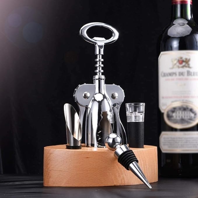 Bottle Openers for Bartenders Bottle Openers Opener Corkscrews Corkscrew Wine Connoisseur Tools Gift Set - 5 Piece Stainless Steel Accessories Kit Gifts For Sommelier