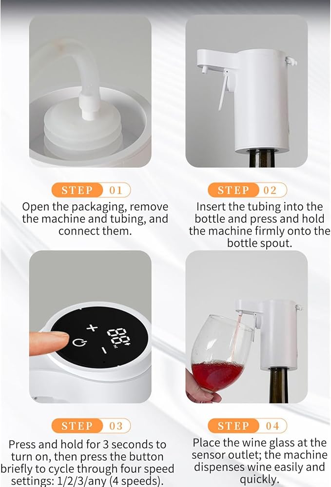 Electric Liquor Dispenser, Automatic Touch Screen Decanter, Digital Whiskey Pourer, 4 Modes Adjustable And Rechargeable