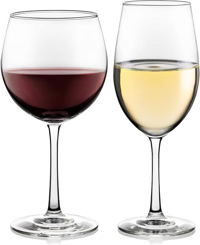 Libbey Vineyard Reserve Wine Glass Set of 8, Clear Wine Glasses for Red and White Wine, Great for Merlot, Bordeaux, Chardonnay, Gifts, Holiday, Birthday Party