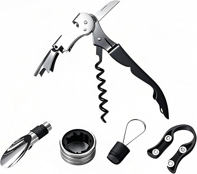 Wine Opener,Corkscrew Wine Opener,Cork Screw Wine Bottle Opener,Wine Key for Servers(Black)