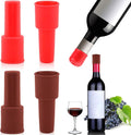 Vodolo Silicone Wine Stopper,4pcs Reusable and Unbreakable Glass Bottle Sealer Covers Wine Stoppers, Wine Plug,Wine Cork Stopper for Keeping Wine Champagne Fresh Home Use